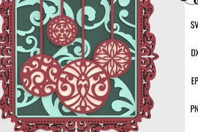 Σετ των 3 Intra απο ξύλο plywood 3mm-4mm πάχος Χριστουγεννιάτικα στολίδια τοίχου με στρώσεις Δίασταση 8x8 cm INTRAFABR-49120646