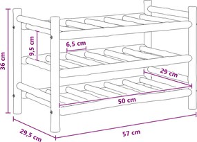 vidaXL Ράφι Κρασιού Φυσικό 57 x 29,5 x 36 εκ. Μπαμπού