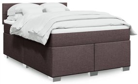 VidaXL Κρεβάτι Boxspring με Στρώμα Σκούρο Καφέ 140x200 εκ Υφασμάτινο