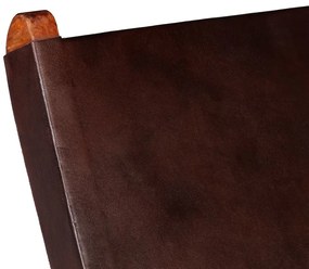 vidaXL Καρέκλα Πτυσσόμενη Καφέ από Γνήσιο Δέρμα