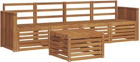 vidaXL Σετ Καναπέ 5 pcs Φυσικό Στερεό Ξύλο Ακακίας