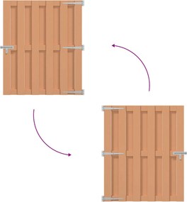 vidaXL Πύλη Κήπου 100 x 112 cm WPC και Αλουμίνιο Καφέ