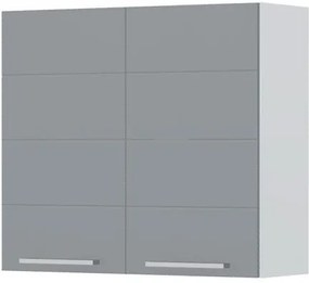 Ντουλάπι κρεμαστό Hudson V7-80-2K-Λευκό - Γκρι