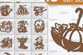 Σετ των 2 Intra απο ξύλο plywood 3mm-4mm πάχος Φθινοπωρινό Διακόσμηση Τοίχων Δέσμη κοπής με λέιζερ Δίασταση 30x20 cm INTRAFABR-101682504