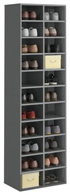 vidaXL Παπουτσοθήκη Γυαλιστερό Γκρι 54 x 34 x 183 εκ. από Μοριοσανίδα