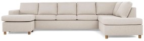 Γωνιακός Καναπές Scandinavian Choice C157, Beige, Δρυς, 344x199x80cm, Πόδια: Ξύλο | Epipla1.gr