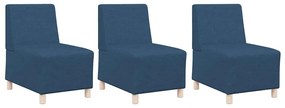 vidaXL Μοναδικός Καναπές χωρίς Χερούλια 3 pcs Μπλε 55 x 74 x 82 εκ.