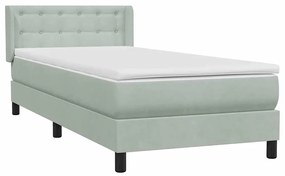 BOX SPRING ΚΡΕΒΑΤΙ ΜΕ ΣΤΡΩΜΑ ΑΝΟΙΧΤΟ ΓΚΡΙ 100X220 ΕΚ. ΒΕΛΟΥΔΙΝΟ 3318483