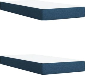 vidaXL Κρεβάτι Boxspring με Στρώμα Μπλε 200x200 εκ. Υφασμάτινο