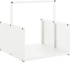 vidaXL Ράφι Καυσόξυλων Λευκό 40x40x40 εκ. Χάλυβας ψυχρής έλασης