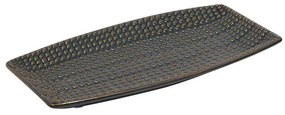 Διακοσμητική Πιατέλα 023-223-095 33x18x3cm Blue Black-Gold Ceramic