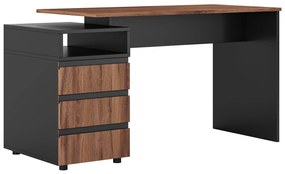 Γραφείο Ξύλινο RONAN Livorno Oak/Μαύρο 128x75x60