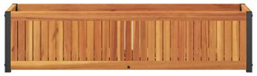 vidaXL Ζαρντινιέρα Κήπου 110x30x27,5 εκ. Μασίφ Ξύλο Ακακίας/Ατσάλι