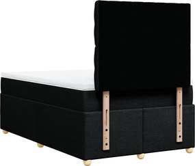 vidaXL Κρεβάτι Boxspring με Στρώμα Μαύρο 120x200 εκ. Υφασμάτινο