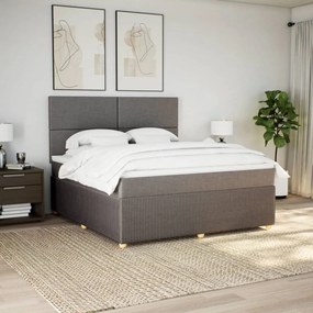 Κρεβάτι Boxspring με Στρώμα Taupe 180x200 εκ. Υφασμάτινο - Μπεζ-Γκρι