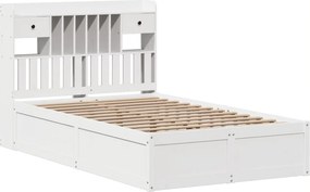 vidaXL Σκελετός Κρεβ. Χωρίς Στρώμα Λευκό 135x190 εκ Μασίφ Πεύκο