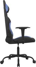 vidaXL Καρέκλα Μασάζ Gaming Μαύρη και Μπλε Υφασμάτινη