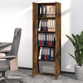 vidaXL Ντουλάπα Γραφείου Καπνιστή Δρυς 60x32x190 εκ. από Επεξεργ. Ξύλο