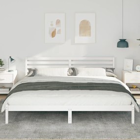vidaXL Σκελετός Κρεβατιού Λευκό 180 x 210 cm Συμπαγές ξύλο πεύκου