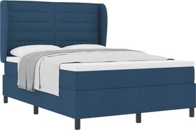 vidaXL Κρεβάτι με ελατήρια με στρώμα Μπλε 140 x 200 cm ύφασμα