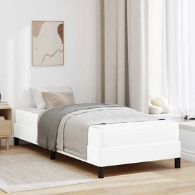 vidaXL Κρεβάτι με στρώμα Καθαρό Λευκό 100 x 200 cm Τεχνητό δέρμα
