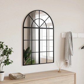 Καθρέφτης Τοίχου Αψίδα Μαύρος 60 x 90 εκ. από Σίδερο - Μαύρο
