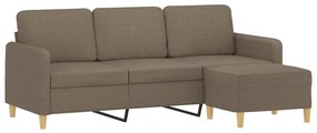 vidaXL Καναπές Τριθέσιος Taupe 180 εκ. Υφασμάτινος με Υποπόδιο