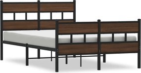 vidaXL Σκελετός Κρεβατιού Χωρίς Στρώμα με Κεφαλάρι και Ποδαρικό