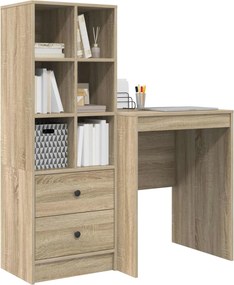 vidaXL Γραφείο με συρτάρι με ράφι με αποθήκευση 2 pcs Δρύς Sonoma