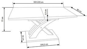 Σετ τραπεζαρίας Houston 230, 77x90x160cm, Αριθμός θέσεων: 4, Γωνιακό, Στυλ: Μοντέρνο | Epipla1.gr