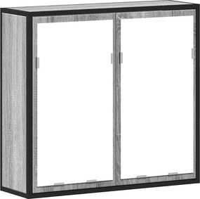 vidaXL Ντουλάπι καθρέφτη μπάνιου Γκρι Sonoma 65x20x60 cm