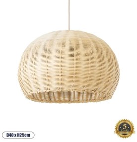 Boho Κρεμαστό Φωτιστικό Οροφής Μονόφωτο 01824 GloboStar-1824-Μπεζ 1824