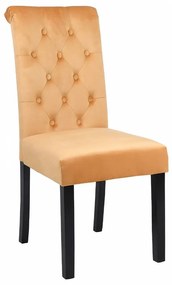 Καρέκλα Roxie HM8919.09 (Σετ 2τμχ) 46,5x61,5x100cm Gold Ξύλο,Ύφασμα