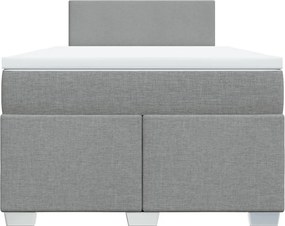 vidaXL Κρεβάτι Boxspring με Στρώμα Ανοιχτό Γκρι 120x200 εκ. Υφασμάτινο