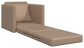 vidaXL Πολυθρόνα Δαπέδου 2-σε-1 Καπουτσίνο 74x77x81 εκ Τεχνητό Δέρμα