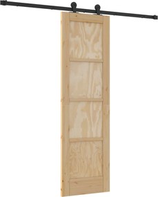 vidaXL Συρόμενη Πόρτα Φυσικό και Μαύρο 61 x 198,5 εκ.