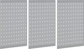 vidaXL Πάνελ Τοίχου Εργαλείων 3 τμχ. Γκρι 150 x 1 x 80 εκ