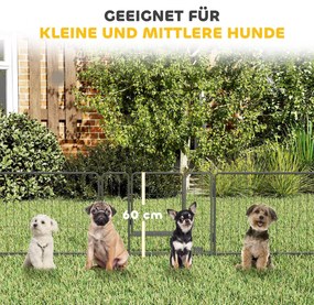 PawHut Περίφραγμα για κατοικίδια, εκτροφείο κουταβιών, πύλη κουταβιών, 12 πάνελ, εξωτερικού &amp; εσωτερικού χώρου, Μαύρο