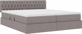 vidaXL Κρεβάτι Αποθήκης με στρώμα Taupe 200 x 200 cm Τεχνητό Δέρμα