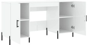 vidaXL Γραφείο Γυαλιστερό Λευκό 140x50x75 εκ. Επεξεργασμένο Ξύλο