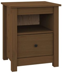 vidaXL Κομοδίνα 2 τεμ. Μελί 40 x 35 x 49 εκ. από Μασίφ Ξύλο Πεύκου