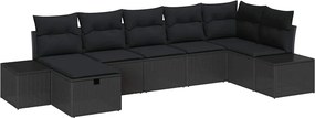 vidaXL Σετ Καναπέ με μαξιλάρι 7 pcs συνθετικό ρατάν