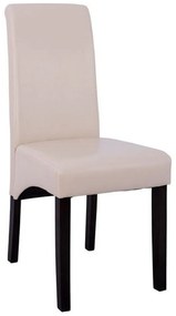 Καρέκλα Roxie HM8328.02 Με Μπεζ Τεχνόδερμα Σετ 2τμχ Ξύλο,Τεχνόδερμα