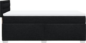 vidaXL Κρεβάτι Boxspring με Στρώμα Μαύρο 100 x 200 εκ. Υφασμάτινο