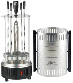 Ηλεκτρική κάθετη ψησταριά Zilan ZLN5565, 900W, 5 Σούβλες, Κεραμικό θερμαντικό στοιχείο , Inox-Μαύρο