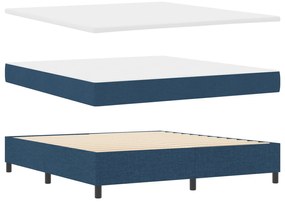 vidaXL Κρεβάτι Box Spring με Στρώμα Μπλε 180x200 εκ. Υφάσματος