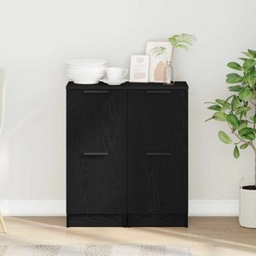 vidaXL Πλαϊνό γραφείο 2 pcs Μαύρη Οξυά 30 x 30 x 70 εκ.
