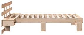 vidaXL Σκελετός Κρεβατιού Καφέ 90 x 190 cm Μασίφ ξύλο πεύκου