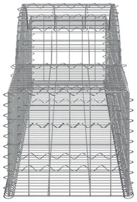 Συρματοκιβώτια Τοξωτά 10 τεμ. 300x50x40/60 εκ. Γαλβαν. Ατσάλι - Ασήμι