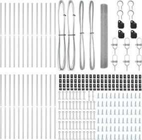 vidaXL Στύλος Περιφράξεων Ασημί 50 x 1,4 μ. (16 x 16 χλστ πλέγμα)